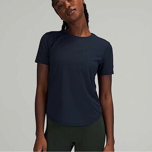 Lululemon High Neck Running and Training T-Shirt True Navy